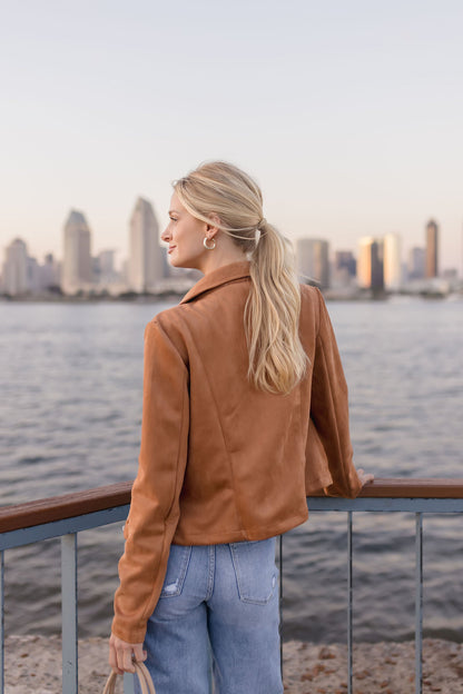 Vegan Süet Moto Ceket