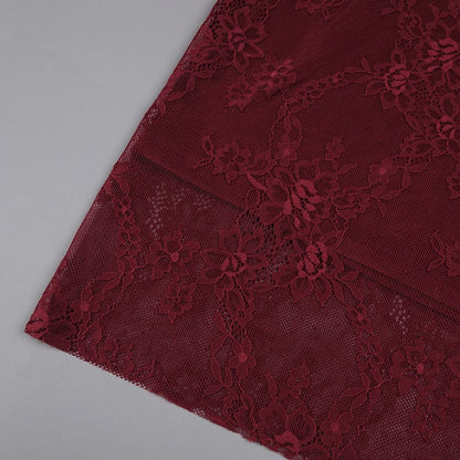 Melisande Tek Omuz Maxi Elbise-Bordo