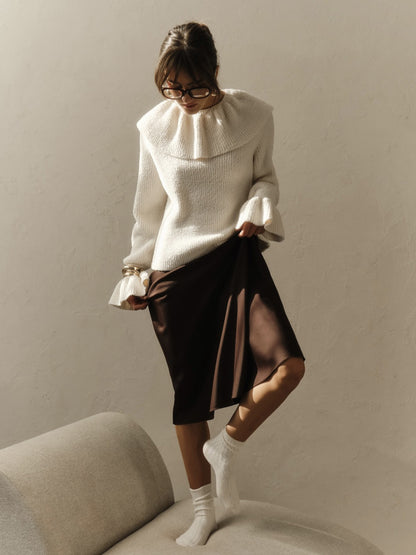 Sweter z moheru Sally z niskim dekoltem