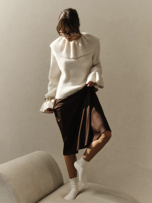 Sweter z moheru Sally z niskim dekoltem