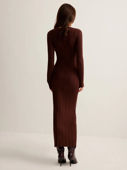 Masey Örgü Kesimli Midi Elbise