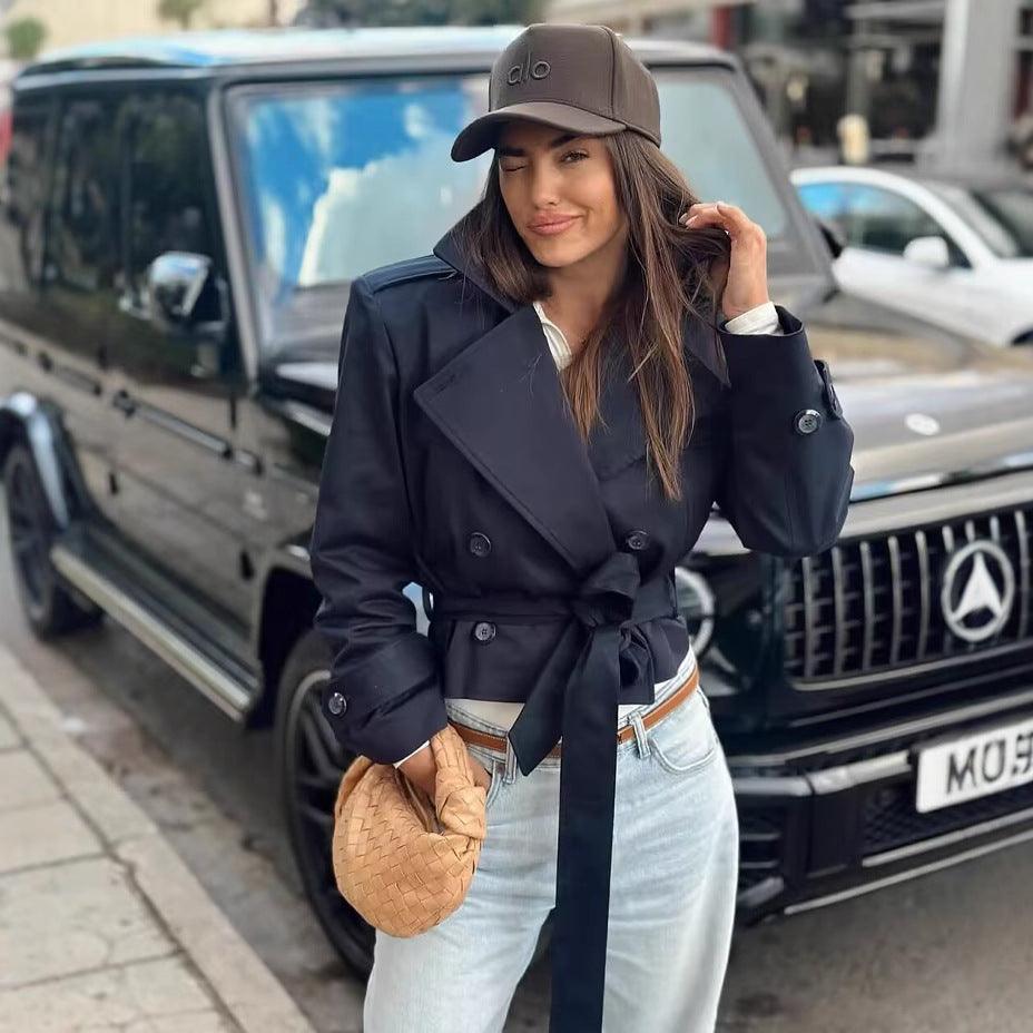 Ameline Kuşaklı Kısa Trençkot