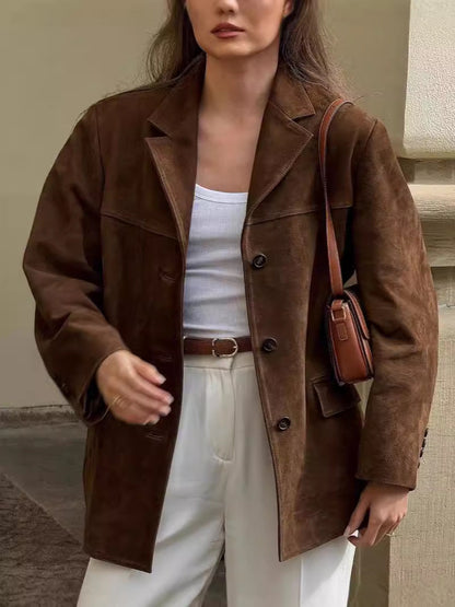 Klasyczna marynarka Clarine w kolorze kawy 