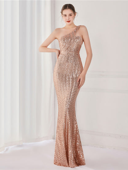 Tiffany Tek Omuzlu Maxi Elbisesi