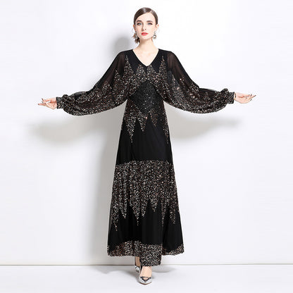 Burgundy A Kesim Yırtmaçlı  Maxi Elbise-Kırmızı