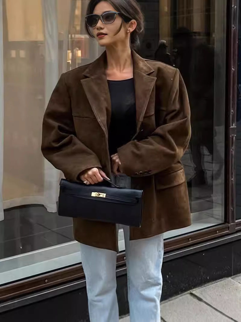 Klasyczna marynarka Clarine w kolorze kawy 