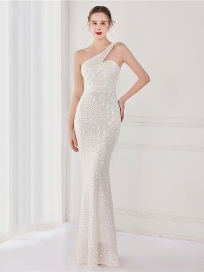 Tiffany Tek Omuzlu Maxi Elbisesi