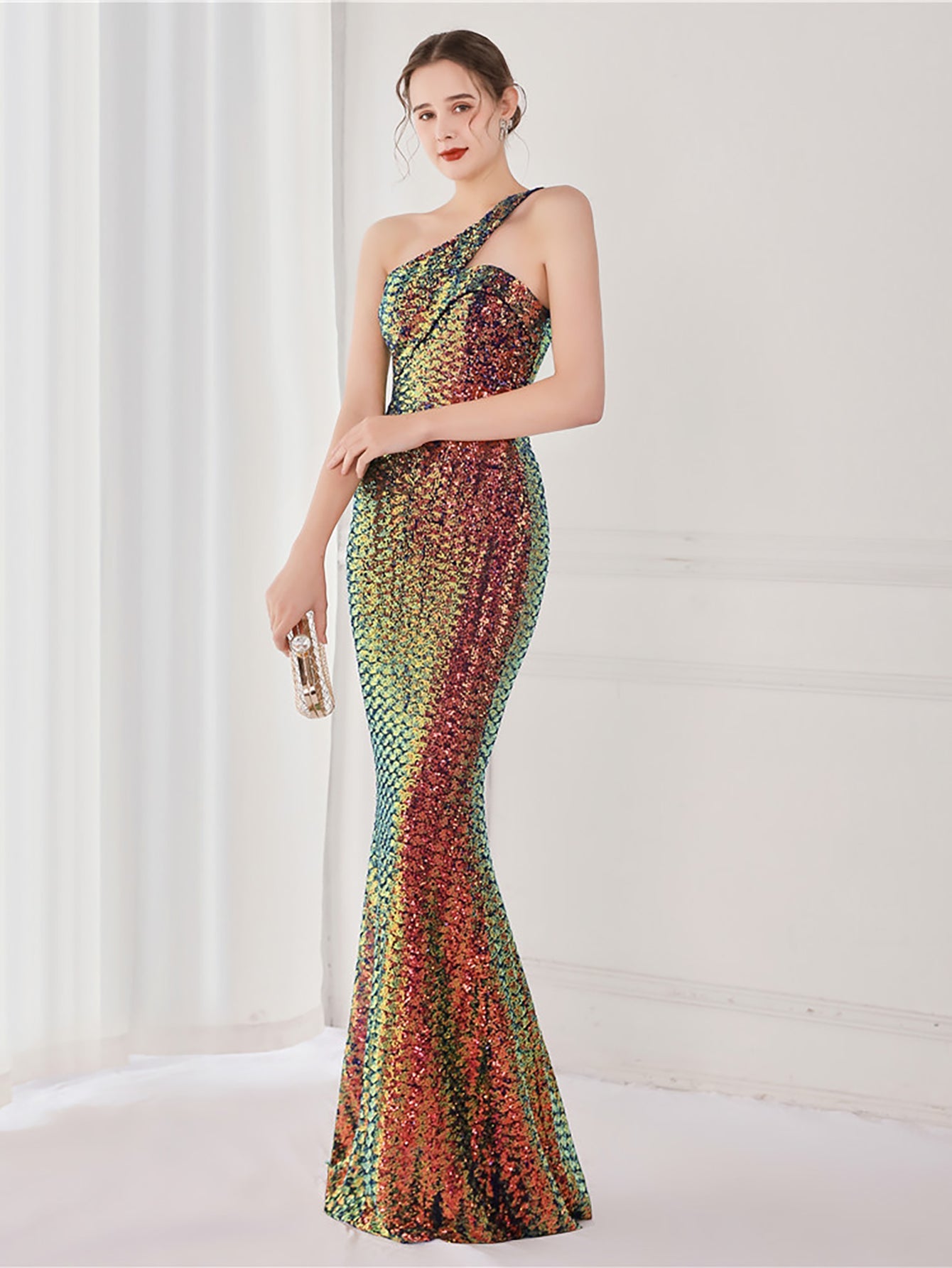 Tiffany Tek Omuzlu Maxi Elbisesi