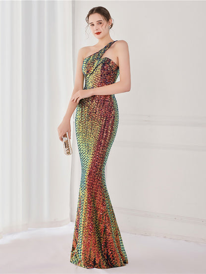 Tiffany Tek Omuzlu Maxi Elbisesi