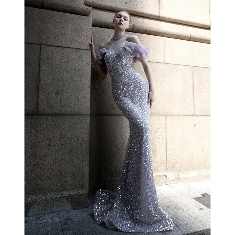 Jovana Dik Yakalı Denizkızı Maxi Abiye