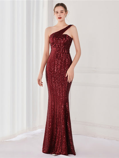 Tiffany Tek Omuzlu Maxi Elbisesi