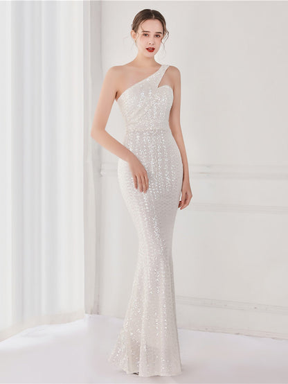 Tiffany Tek Omuzlu Maxi Elbisesi