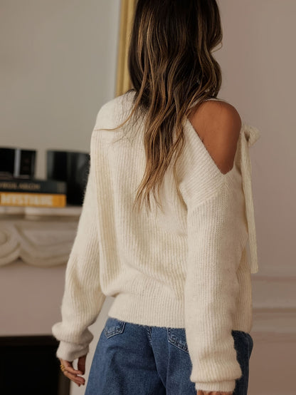 Asimetrik Bağcık Omuzlu Kazak