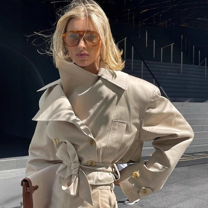 Ameline Kuşaklı Kısa Trençkot