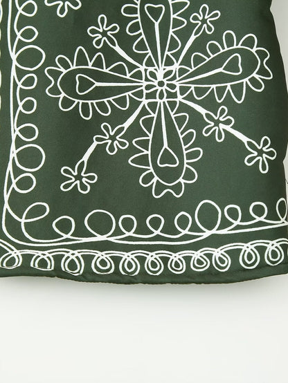 Soyut Baskılı Ceket Mini Etek Takım