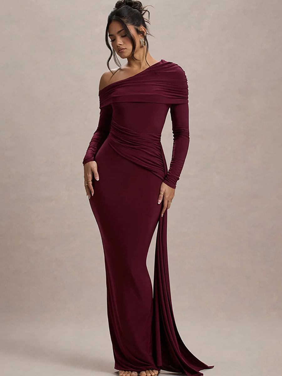 Slash Solid Maxi Elbise