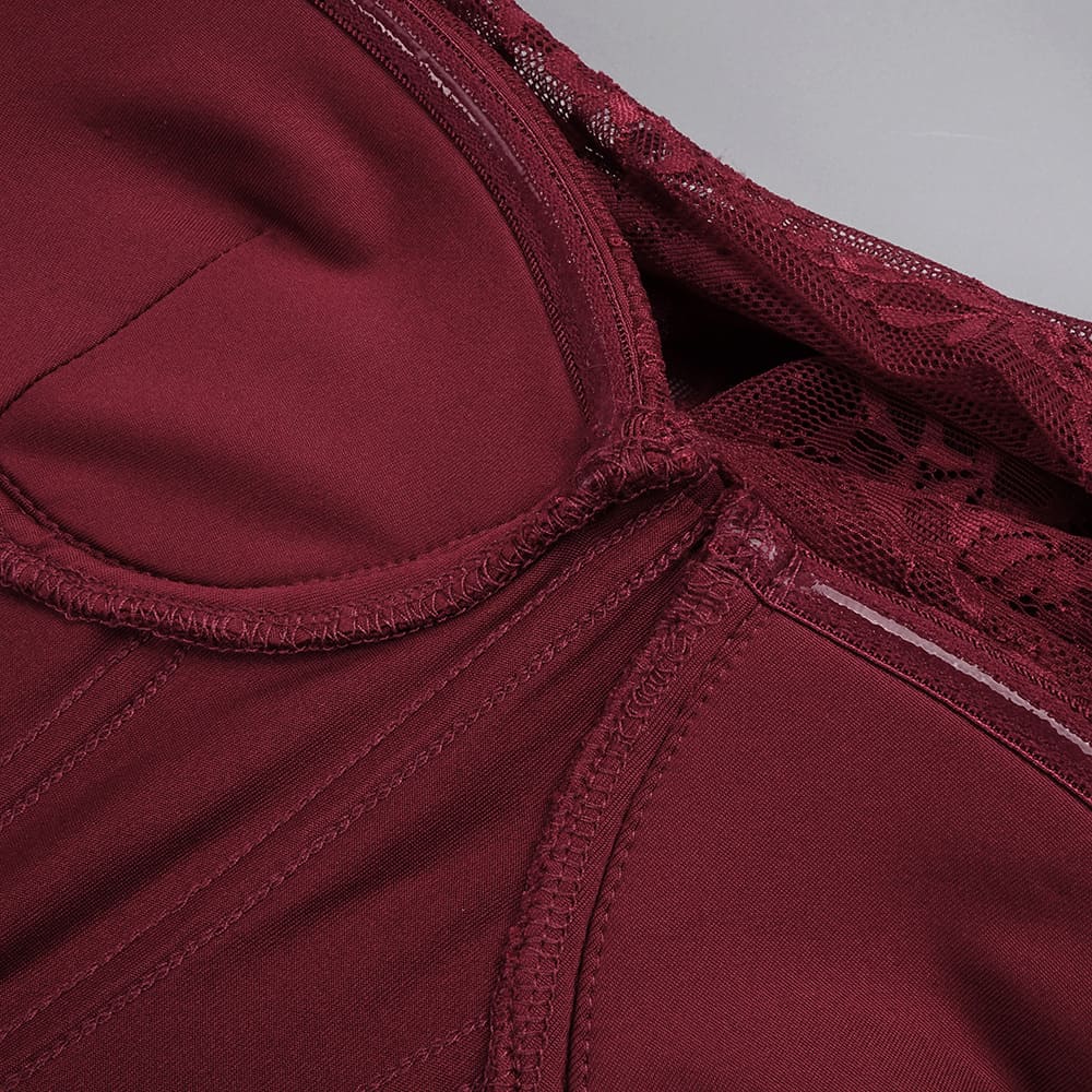 Melisande Tek Omuz Maxi Elbise-Bordo