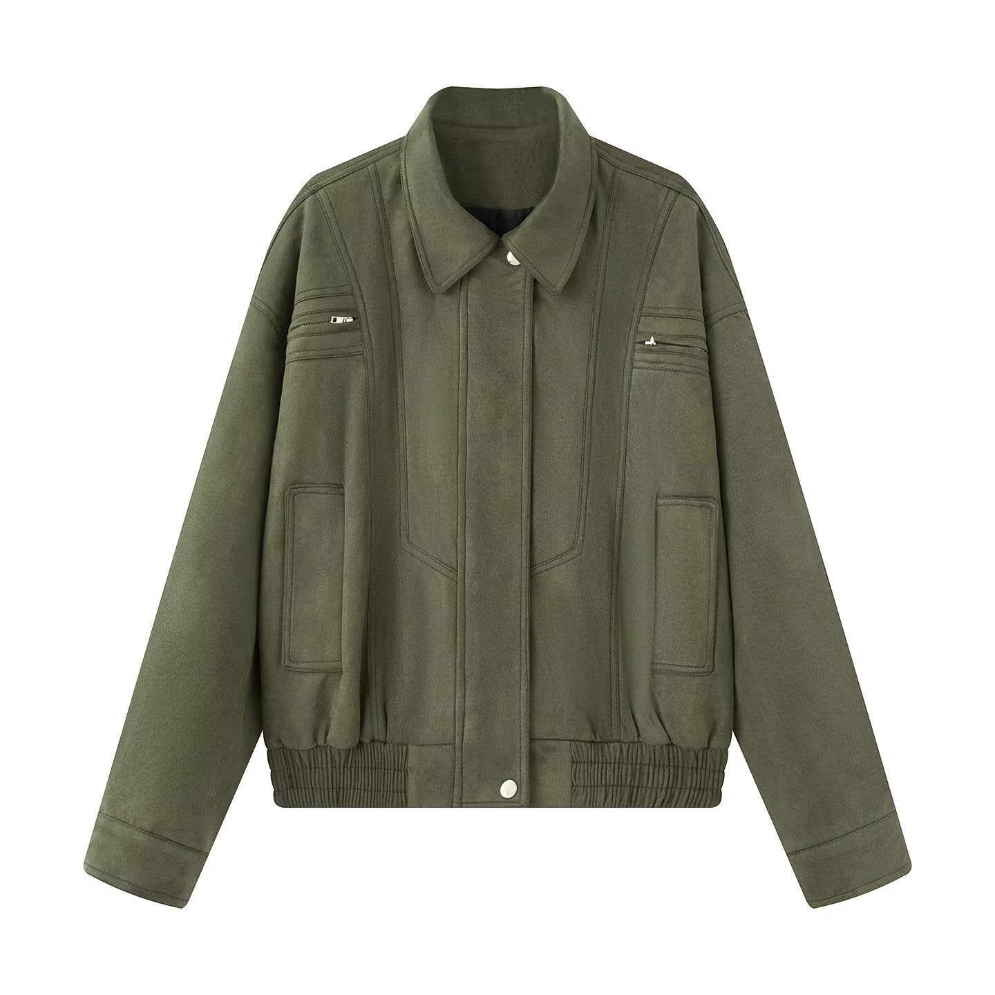 Cropped Süet Görünümlü Mont