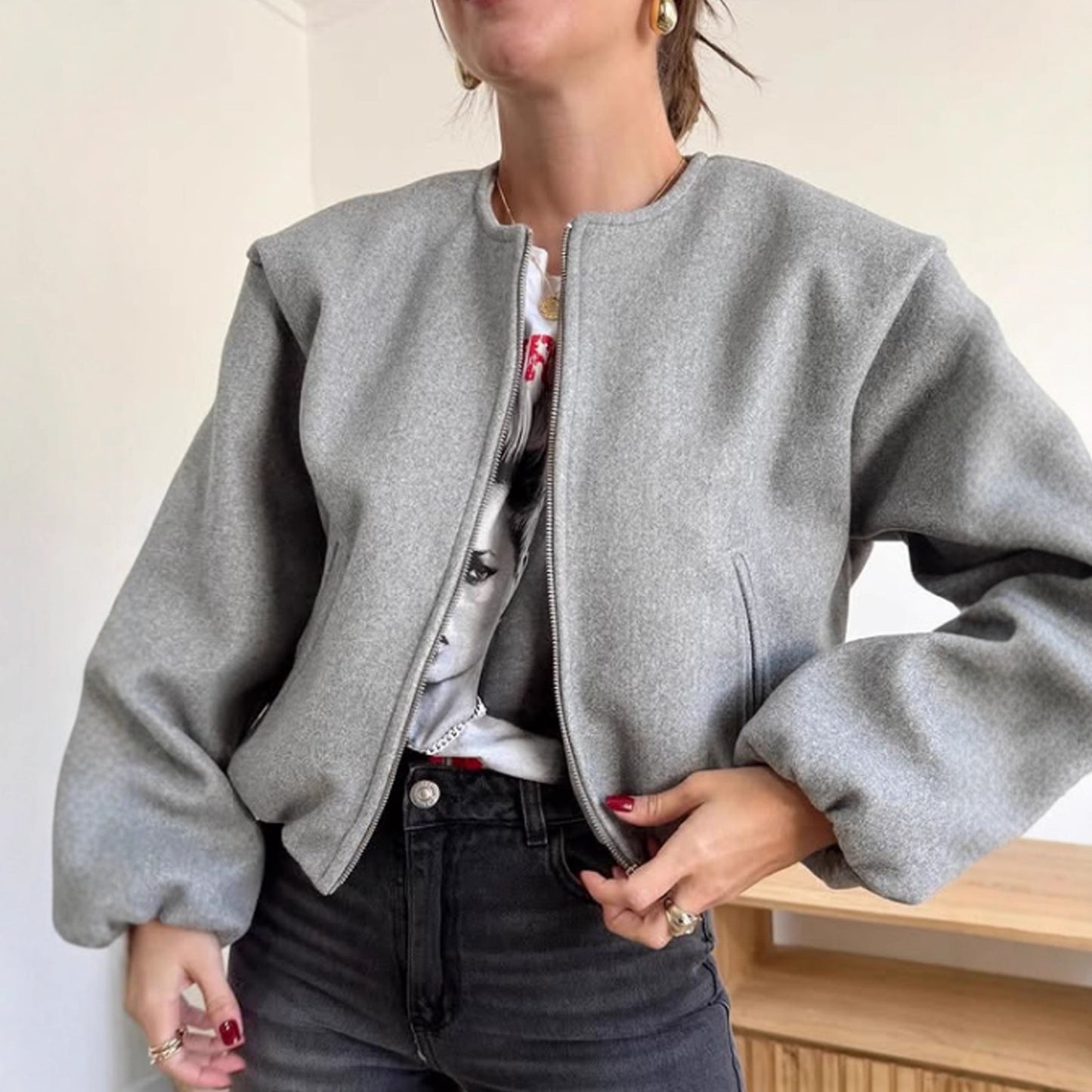 Coralie Yuvarlak Yaka Modern Mont