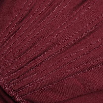 Melisande Tek Omuz Maxi Elbise-Bordo