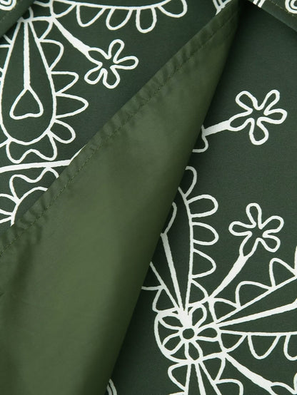 Soyut Baskılı Ceket Mini Etek Takım