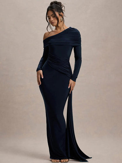 Slash Solid Maxi Elbise