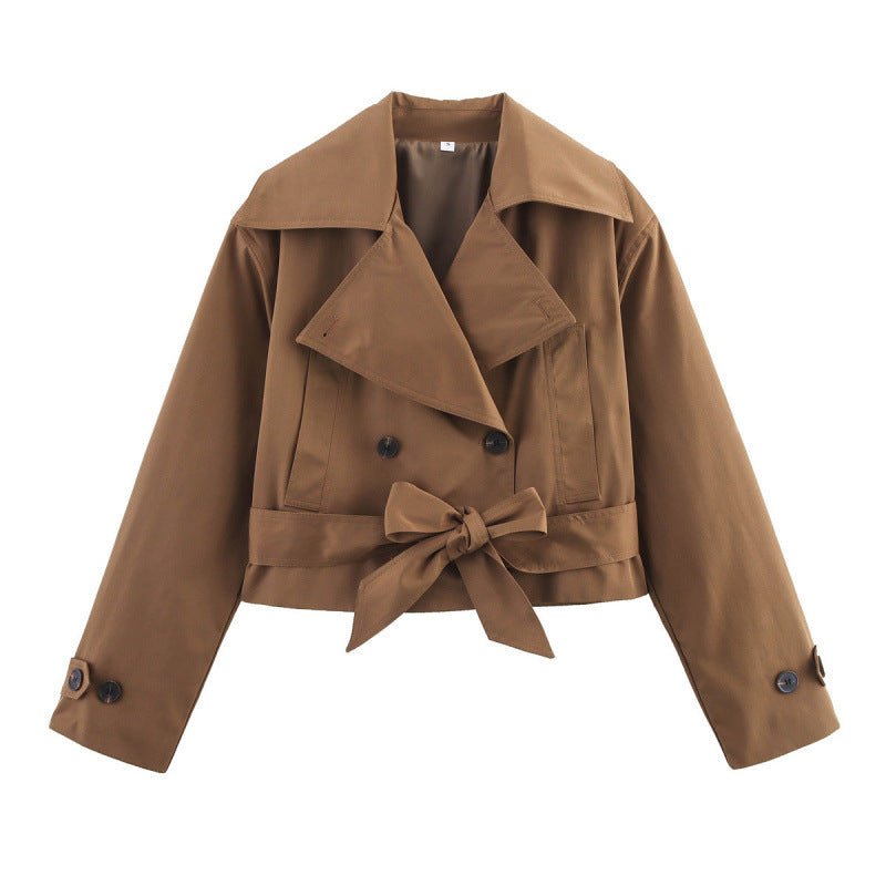 Krótki trencz Nerida Camel Suede