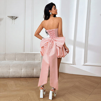 Lotus Mini Elbise - Pembe