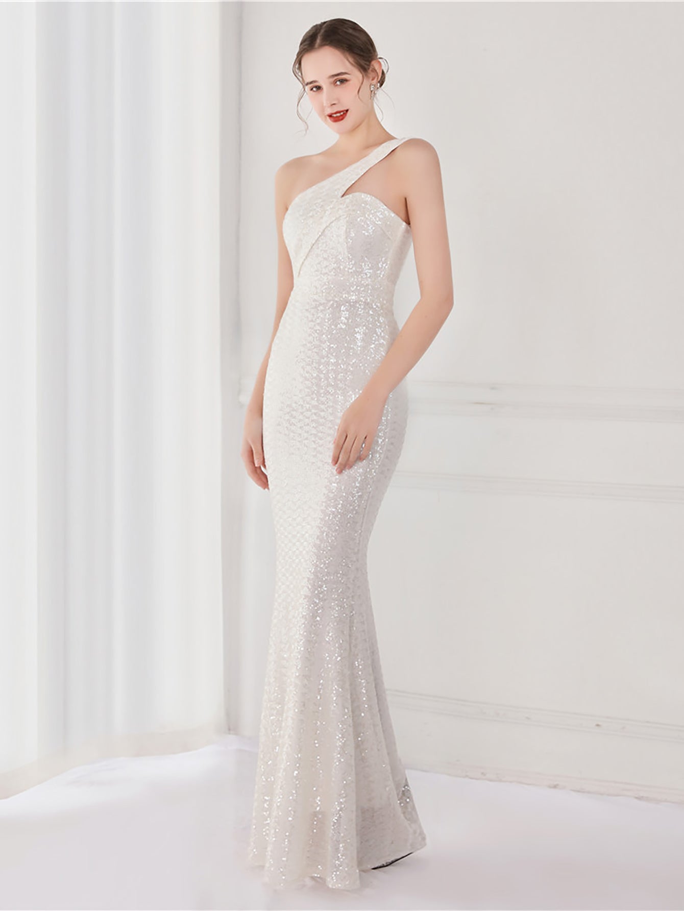 Tiffany Tek Omuzlu Maxi Elbisesi