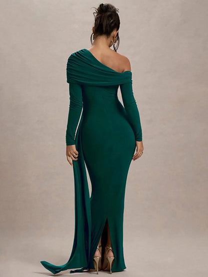 Slash Solid Maxi Elbise