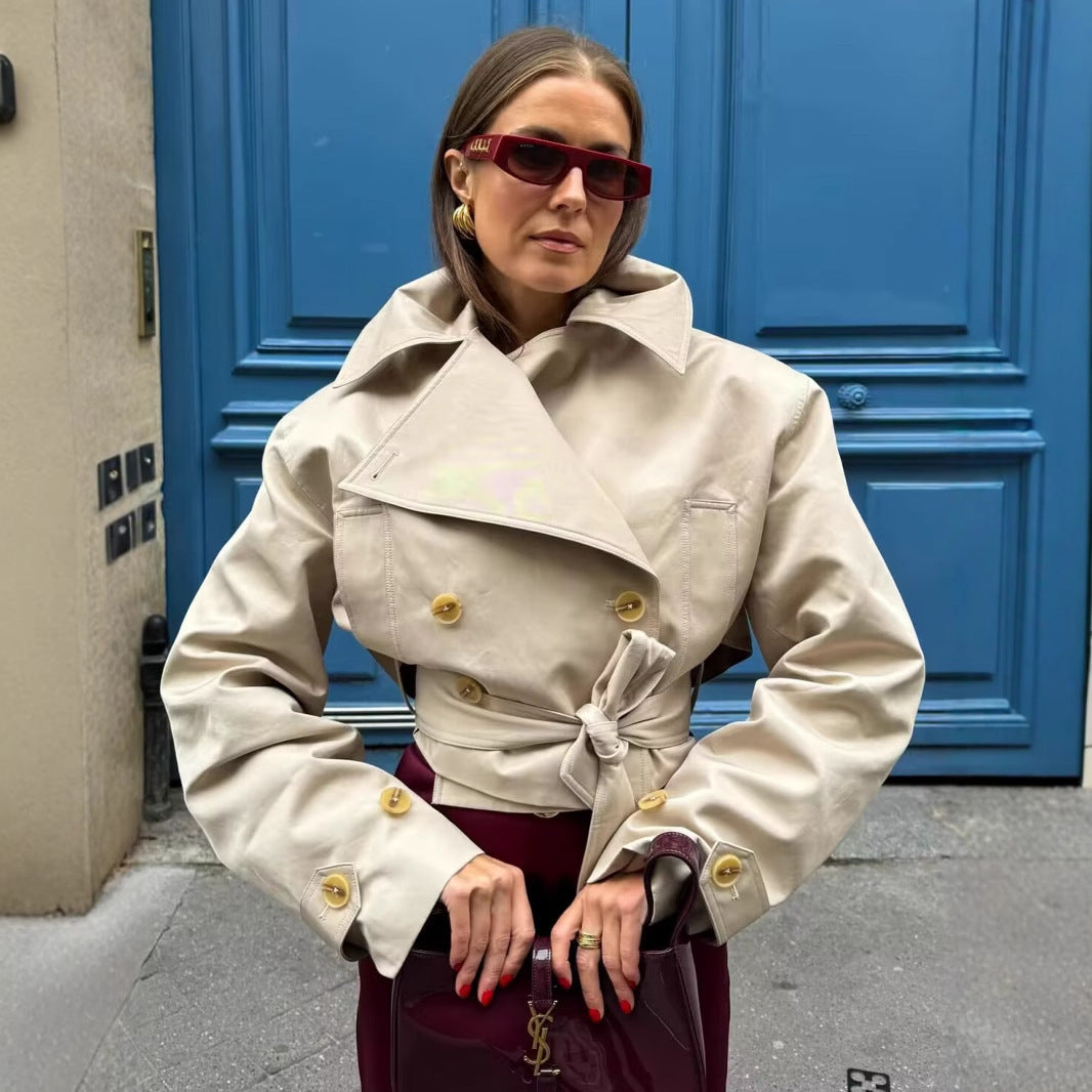 Ameline Kuşaklı Kısa Trençkot