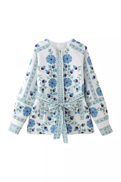 Bağcıklı Patchwork Kapitone Ceket