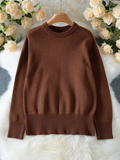 Minimalistyczny, gładki sweter typu shift