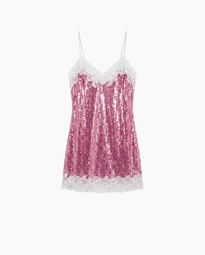Melrose Mini Elbise -Pembe