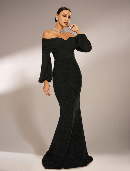 Leila Straplez Denizkızı Omuzsuz Maxi Elbise