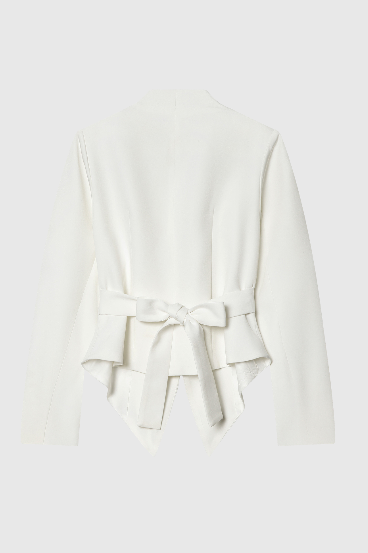 Ropalsa Büzgülü Düğmeli Blazer - Beyaz