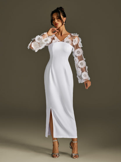 Rosaire Çiçek Payetli Maxi Elbise