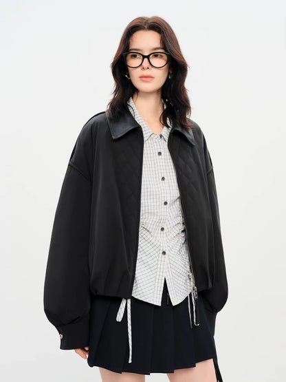 Ekose Panelli Kısa Mont