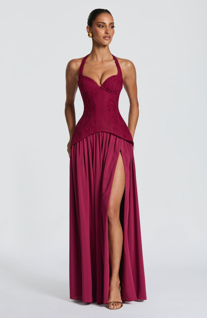 Almira Maxi Elbise - Mulberry