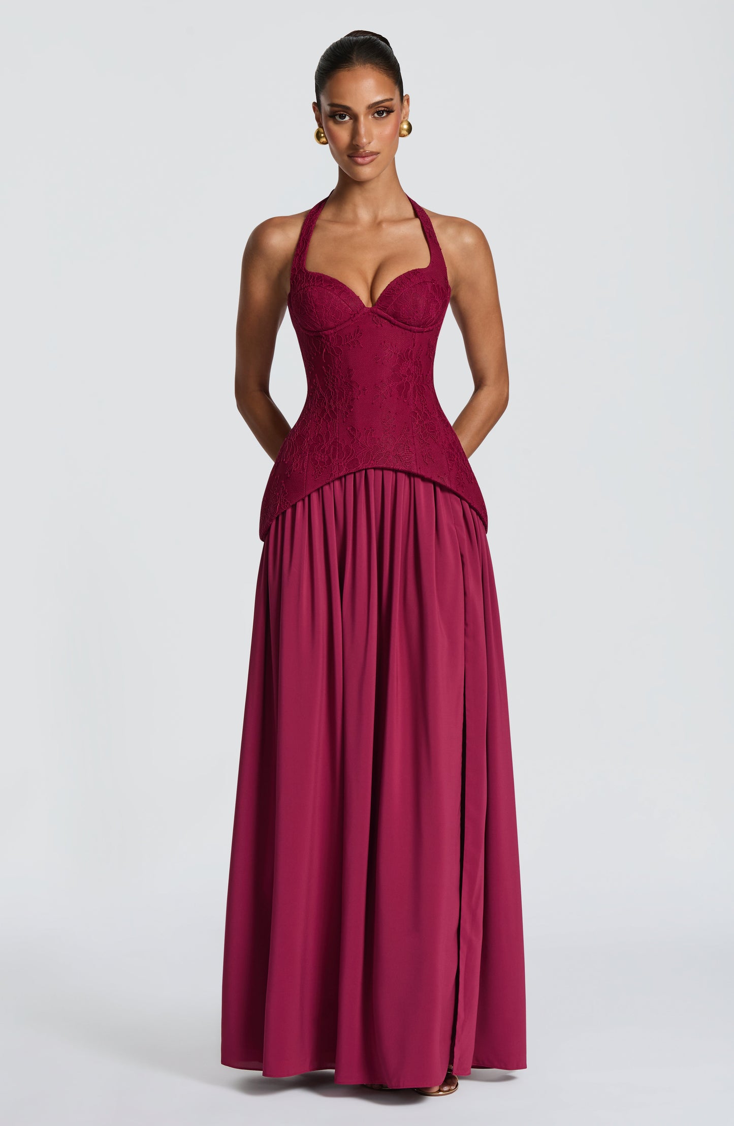 Almira Maxi Elbise - Mulberry