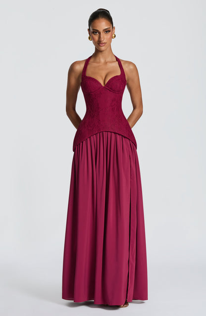 Almira Maxi Elbise - Mulberry