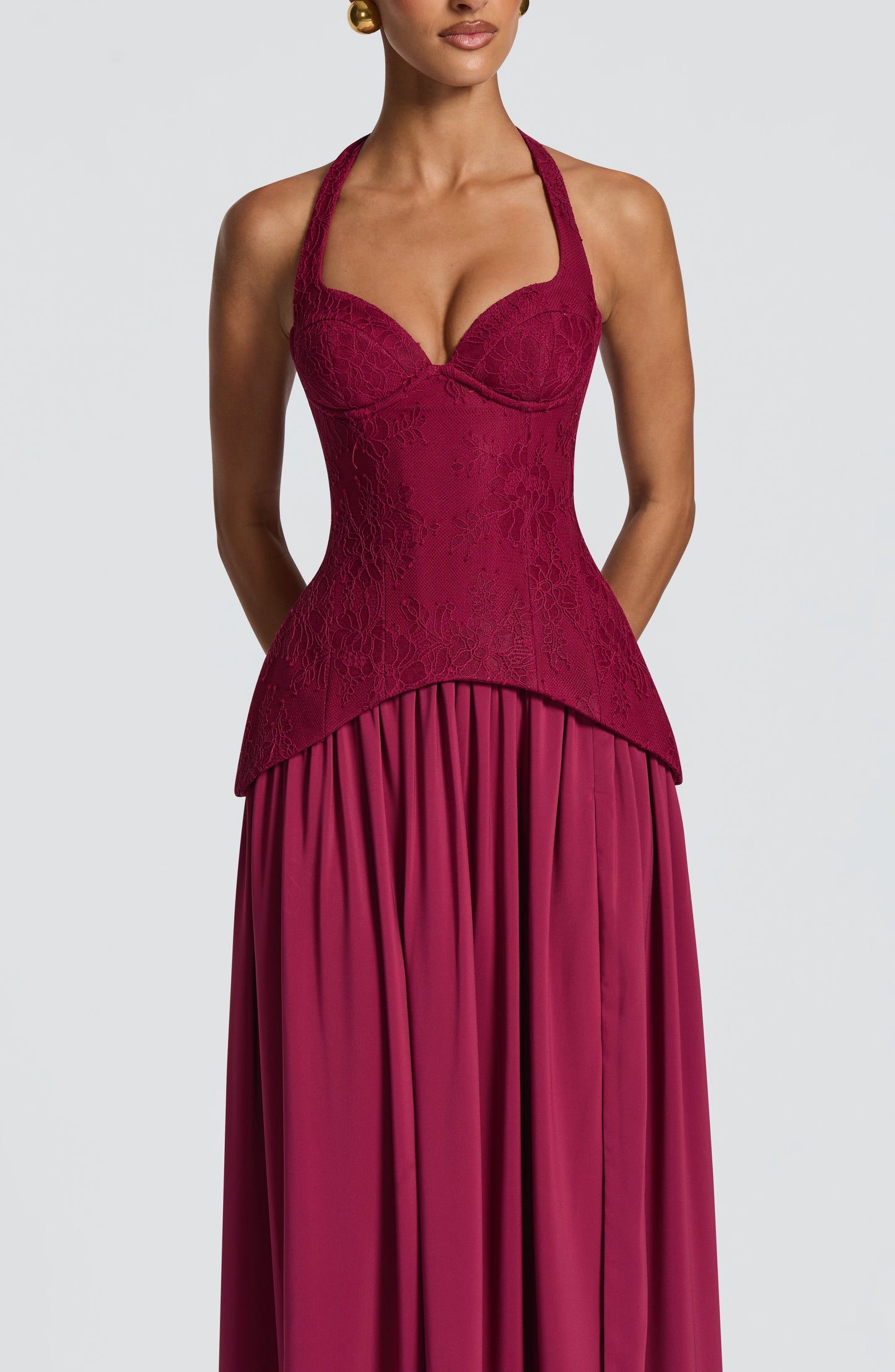 Almira Maxi Elbise - Mulberry