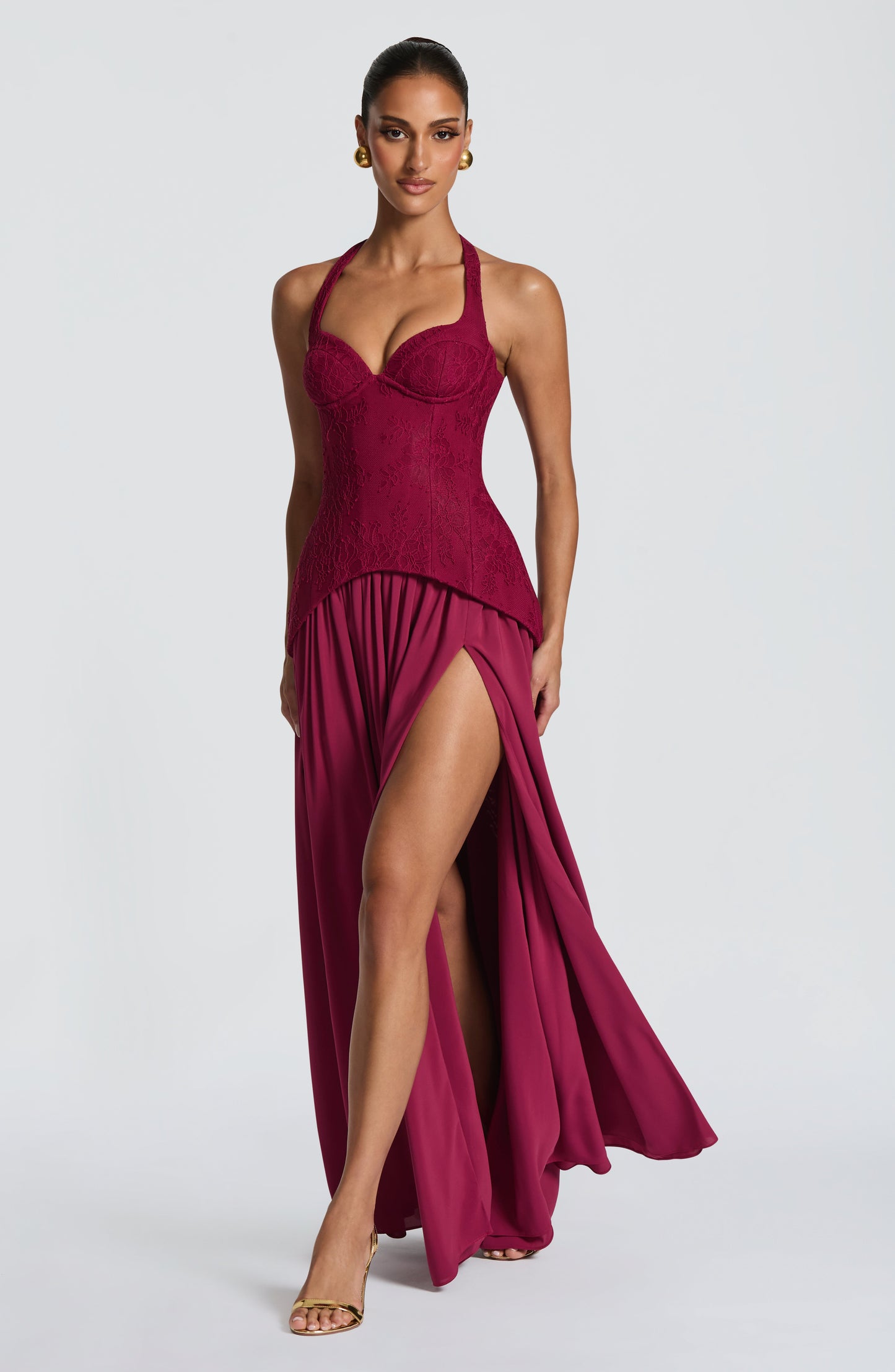 Almira Maxi Elbise - Mulberry