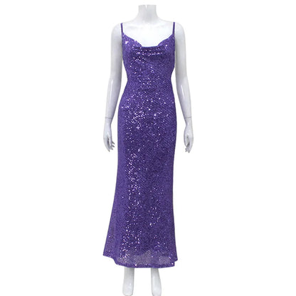 Amaranth Maxi Elbise - Mor