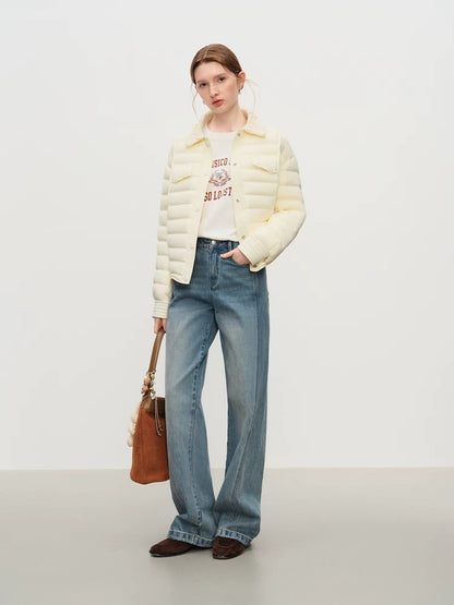 Damski sweter bawełniany z długim rękawem i dekoltem w serek, dopasowany do sylwetki