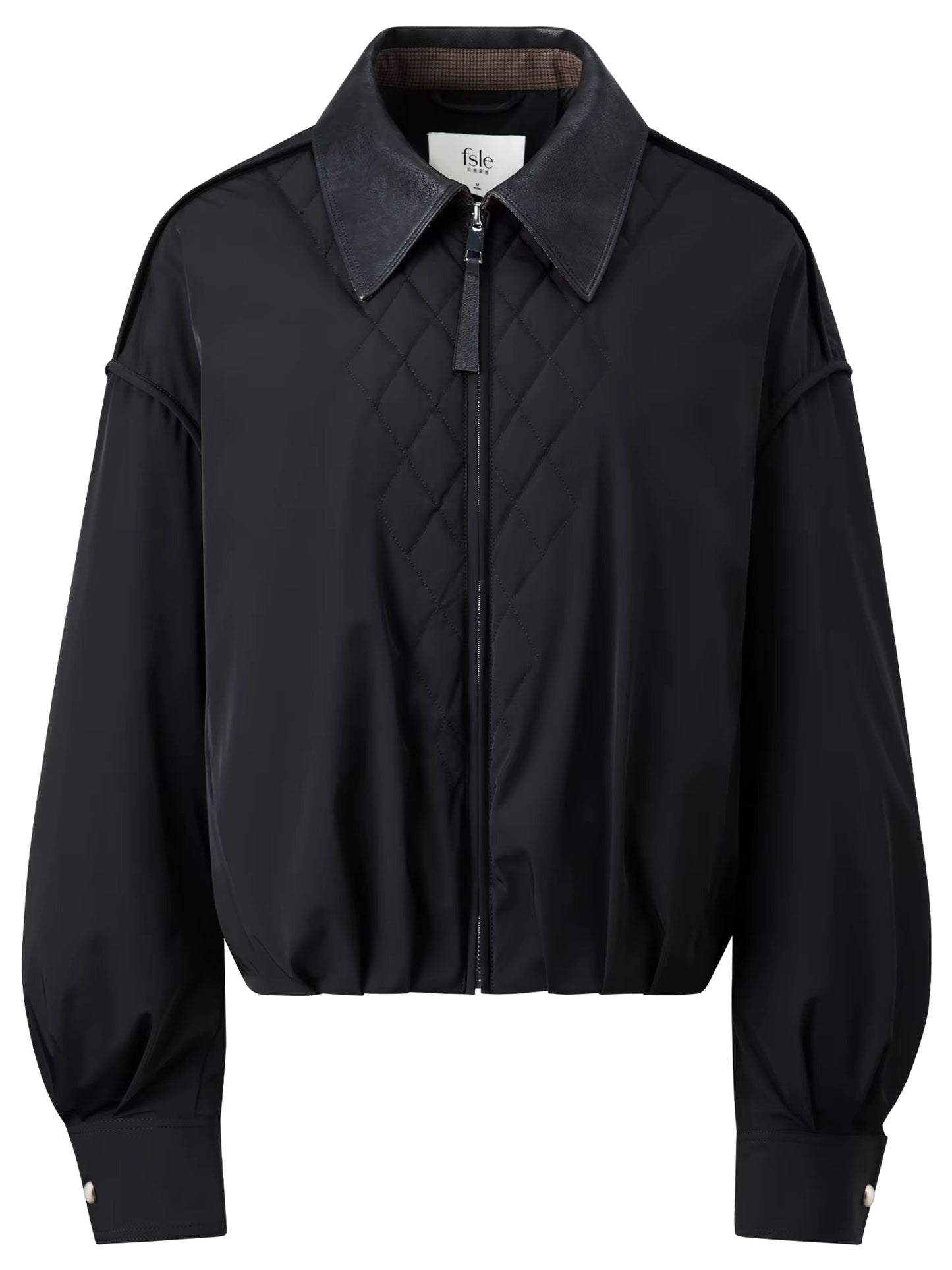 Ekose Panelli Kısa Mont