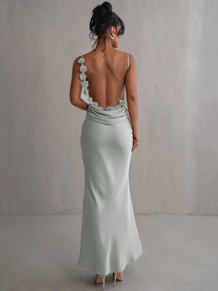 Blossom Whisper Maxi Elbise