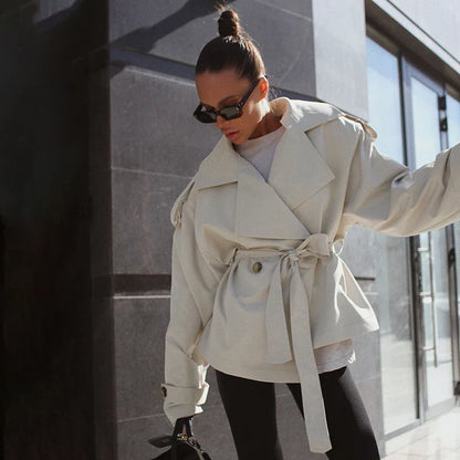 Kemer Detaylı Oversize Trençkot