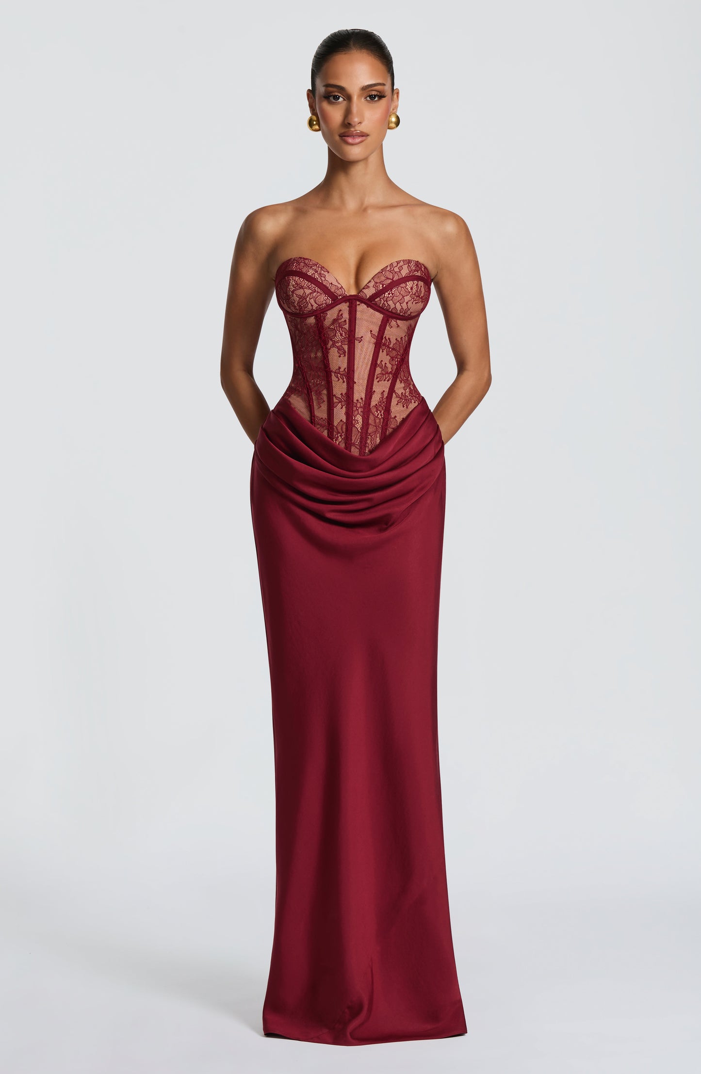 Kathleen Maxi Elbise - Bordo