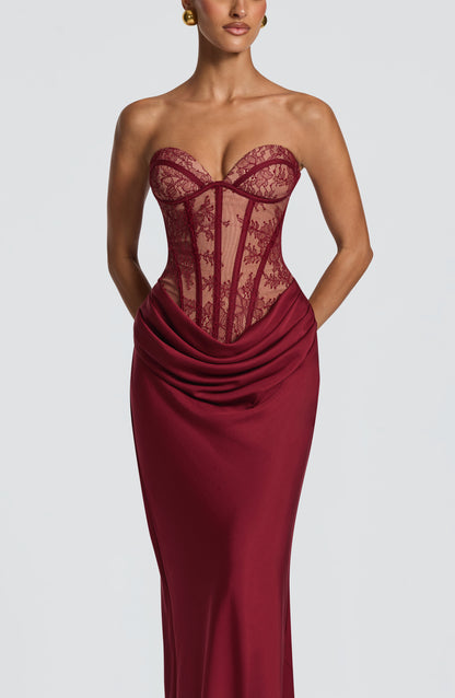 Kathleen Maxi Elbise - Bordo